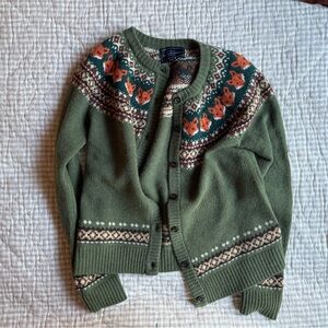 NWOT Kiel James Patrick Maple Fox Cardigan - Green - M